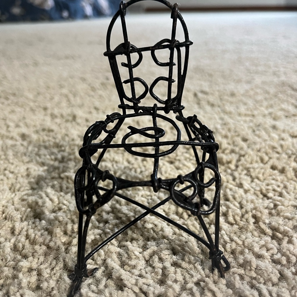 Black Wire Miniature Chair Home Accent
